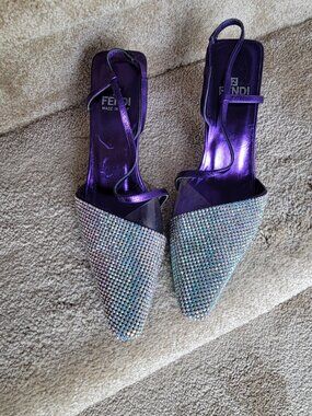 Fendi women's sandals in purple leather